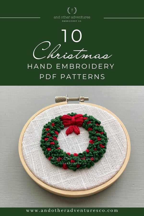 Christmas Wreath Embroidery Full Kit for Beginner DIY Craft -    Holiday embroidery patterns, Holiday embroidery, Modern embroidery kit