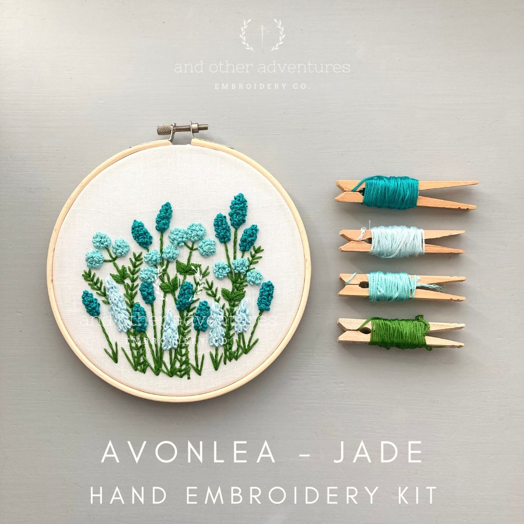 Avonlea Jade - Beginner Hand Embroidery Kit by And Other Adventures Embroidery Co