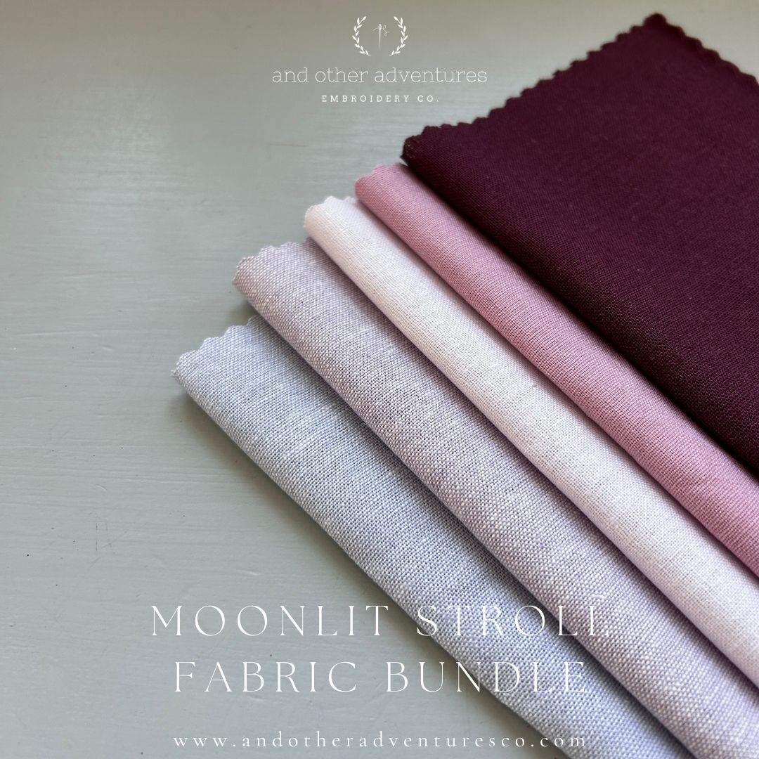 Moonlit stroll linen fabric squares for embroidery projects