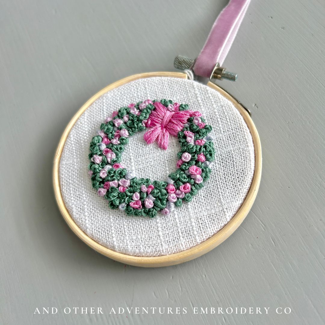 Christmas Wreath Embroidered Ornament No. 47