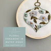 Hand Embroidery Kit - Floral Ornament in Muted Aqua