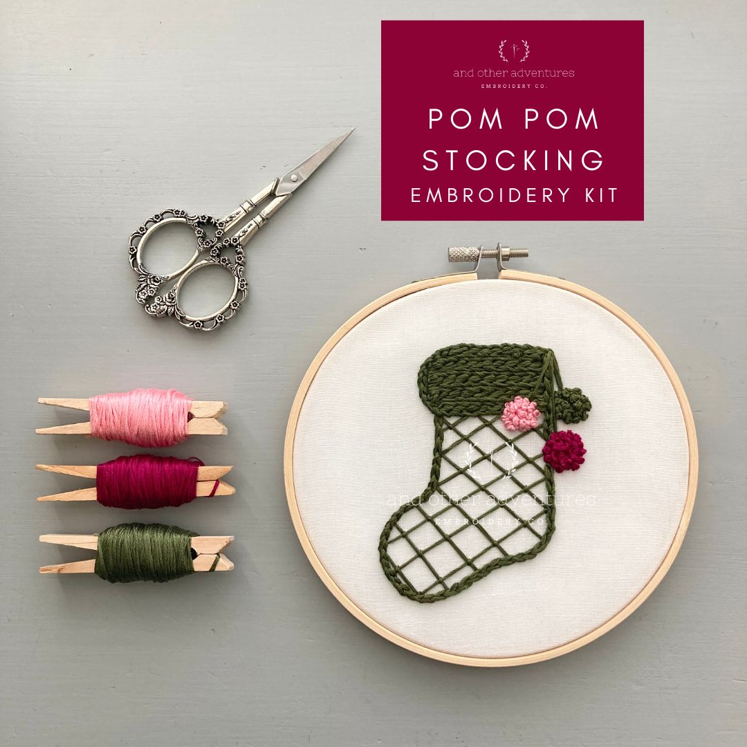 Christmas Stocking Hand Embroidery Kit by And Other Adventures Embroidery Co