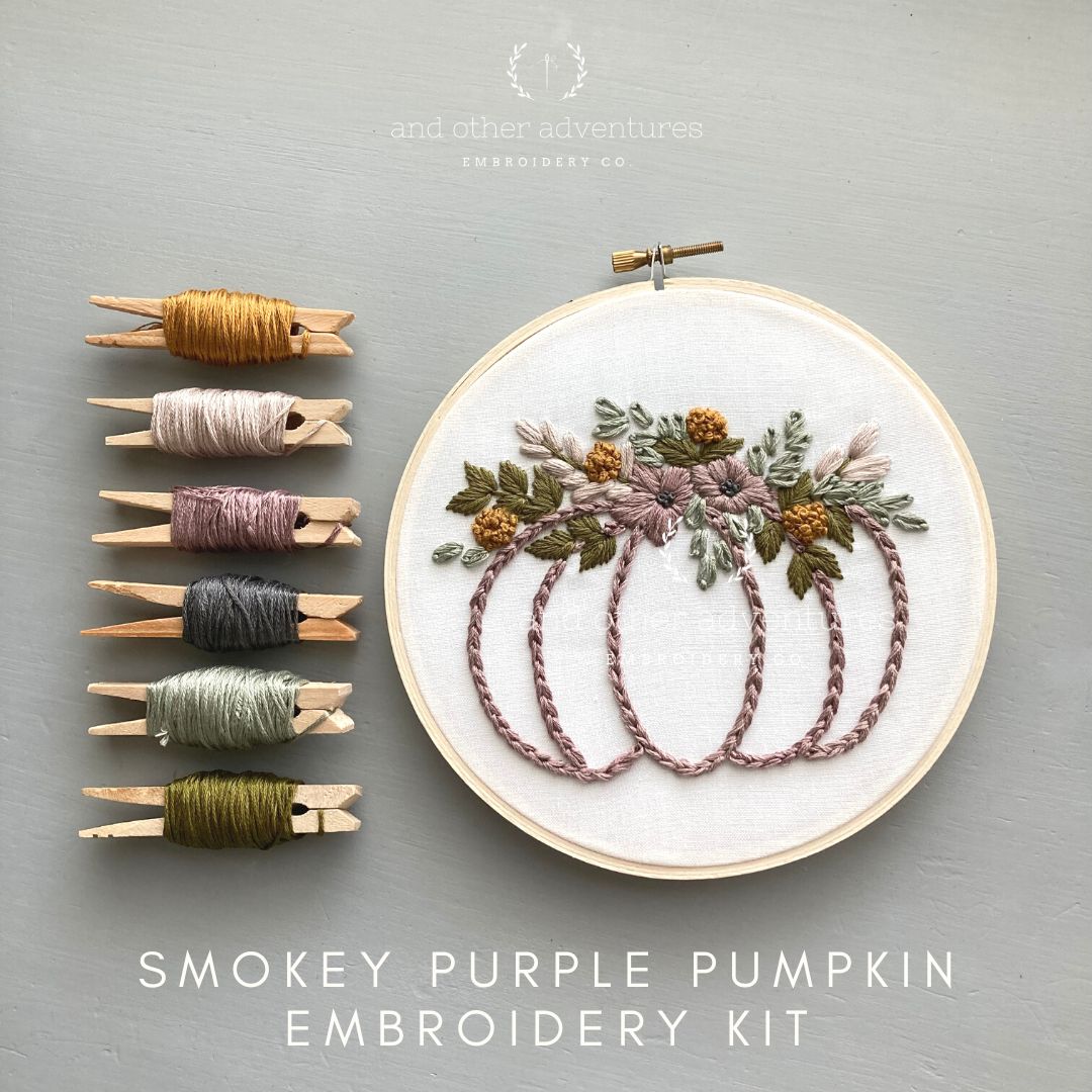 Smokey Purple Pumpkin Hand Embroidery Kit by And Other Adventures Embroidery Co