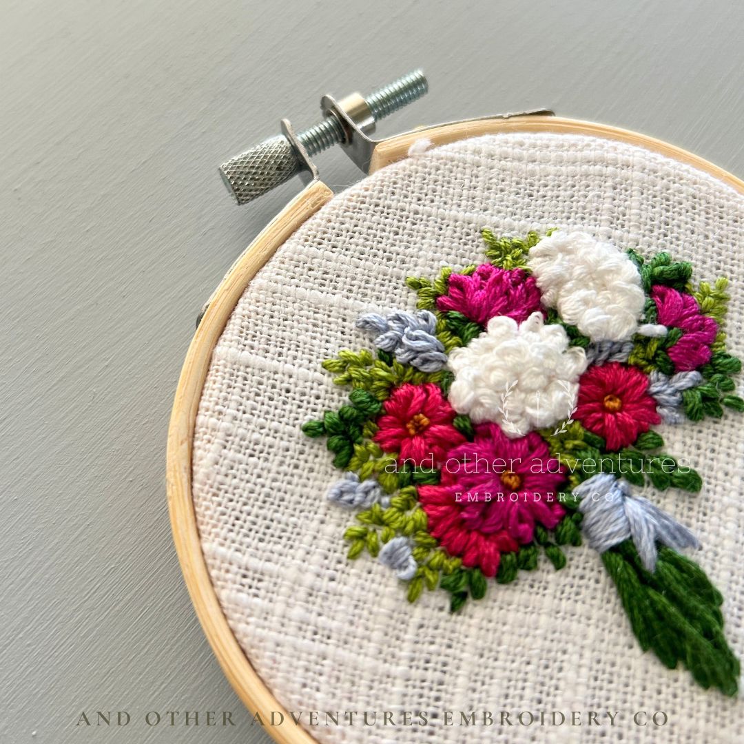 Hand Embroidered Bouquet Art by And Other Adventures Embroidery Co