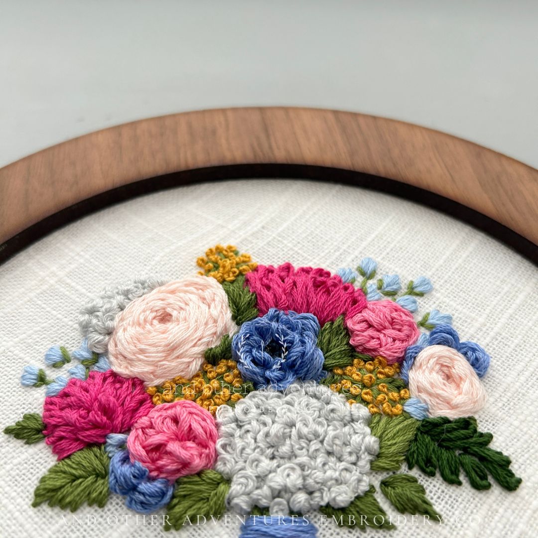 Bright Hand Embroidery Flower Bouquet by And Other Adventures Embroidery Co