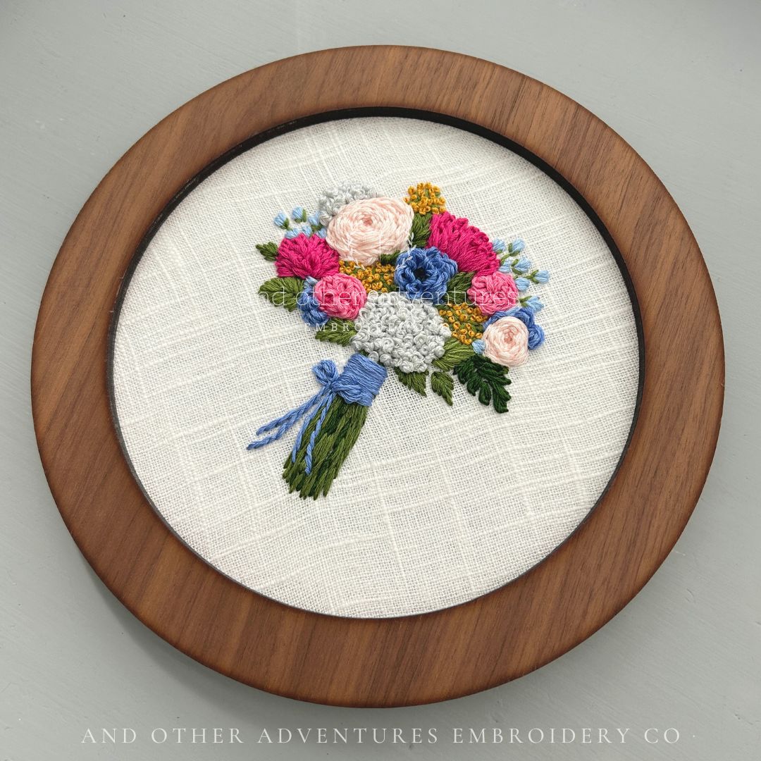 Hand Embroidered Bright Spring Florals by And Other Adventures Embroidery Co