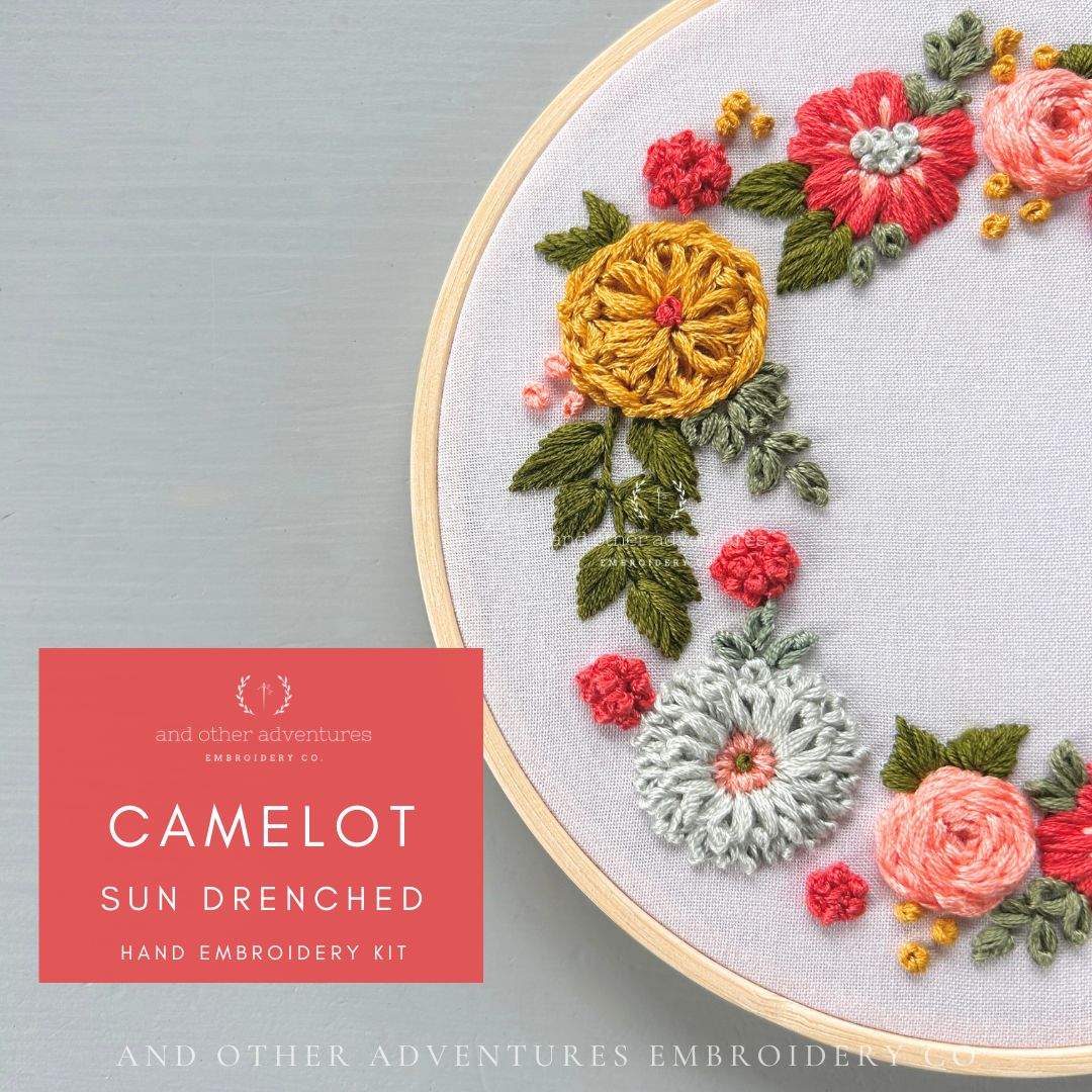 Summer Flower Wreath Hand Embroidery Design by And Other Adventures Embroidery Co