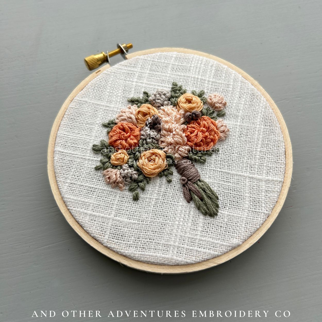 Hand Embroidered Autumn Flower Bouquet by And Other Adventures Embroidery Co