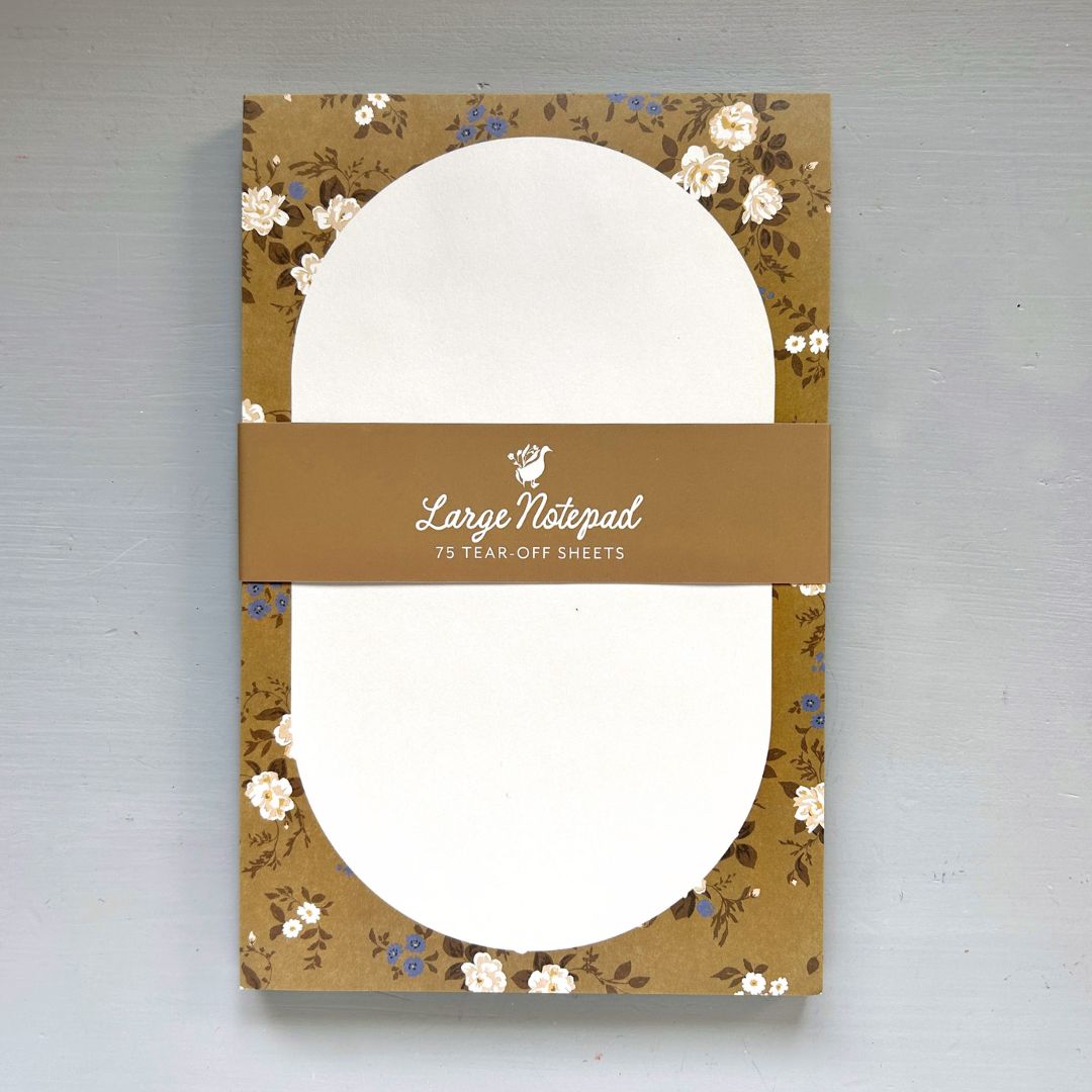 Large Gold Floral Notepad