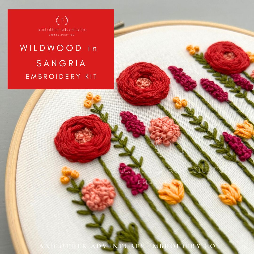 Hand Embroidered Summer Flowers Embroidery Hoop Kit by And Other Adventures Embroidery Co
