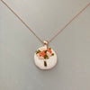 Rose Gold Necklace with hand stitched romantic florals by And Other Adventures Embroidery Co