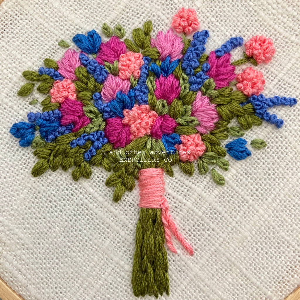 Vibrant hand embroidered florals by And Other Adventures Embroidery Co