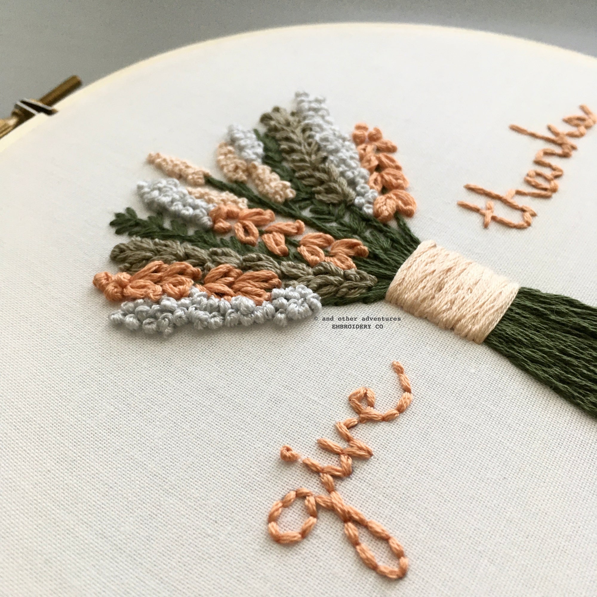 DIY Hand Embroidery Kit - Give Thanks - Muted Tones