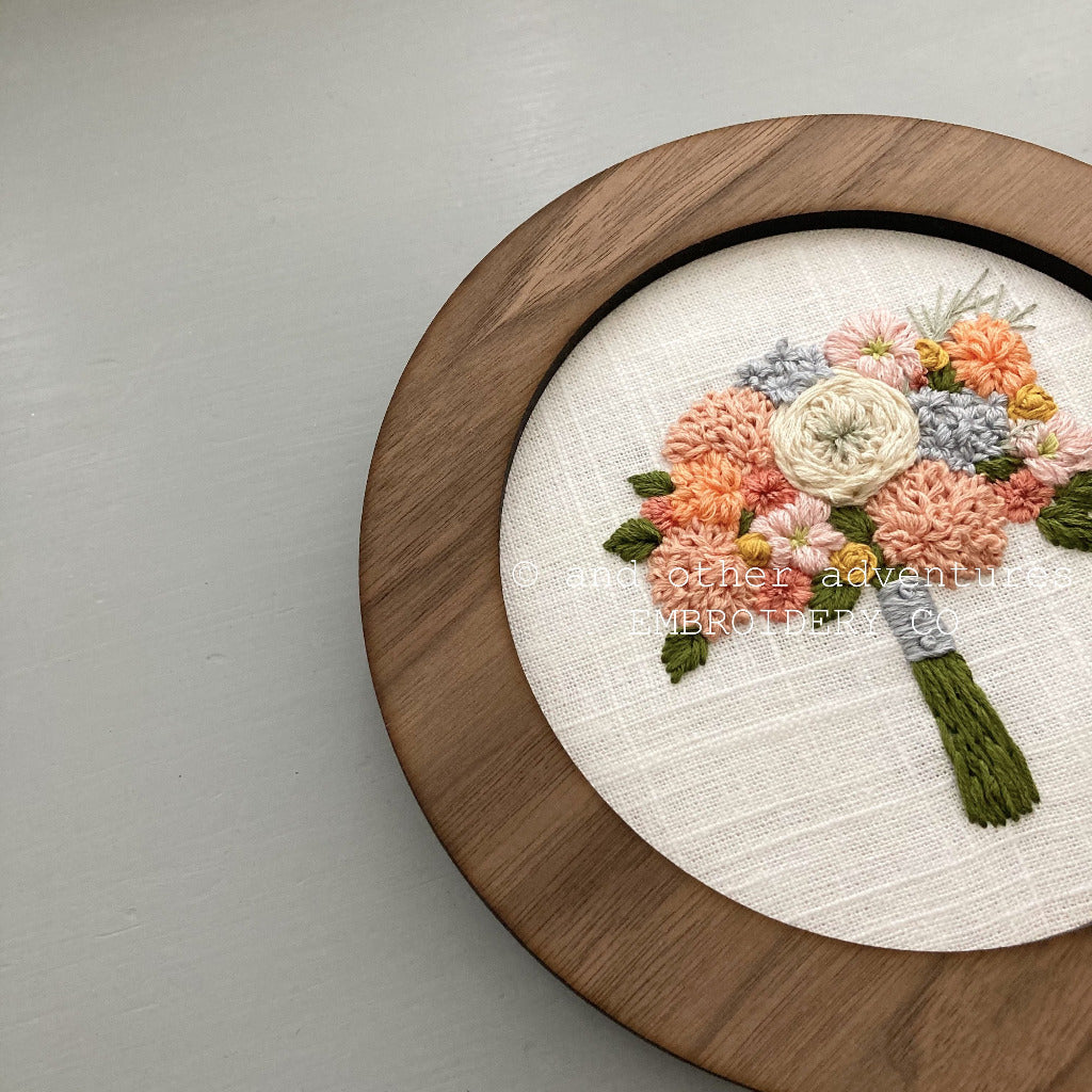 Embroidered Spring Flower Bouquet Framed Art | And Other Adventures Embroidery Co