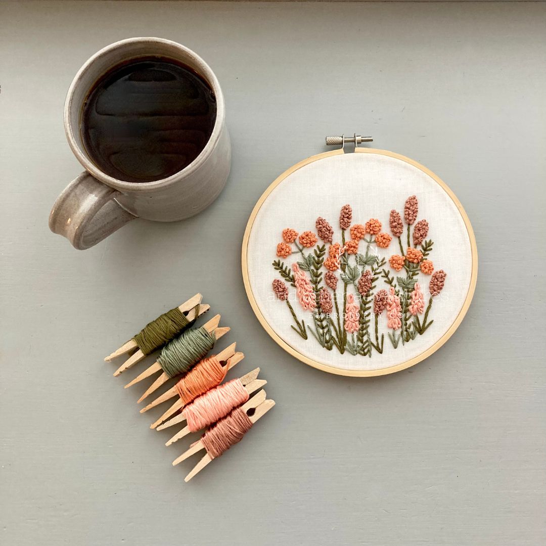 Boho Floral Hand Embroidery Kit - Avonlea Terracotta by And Other Adventures Embroidery Co