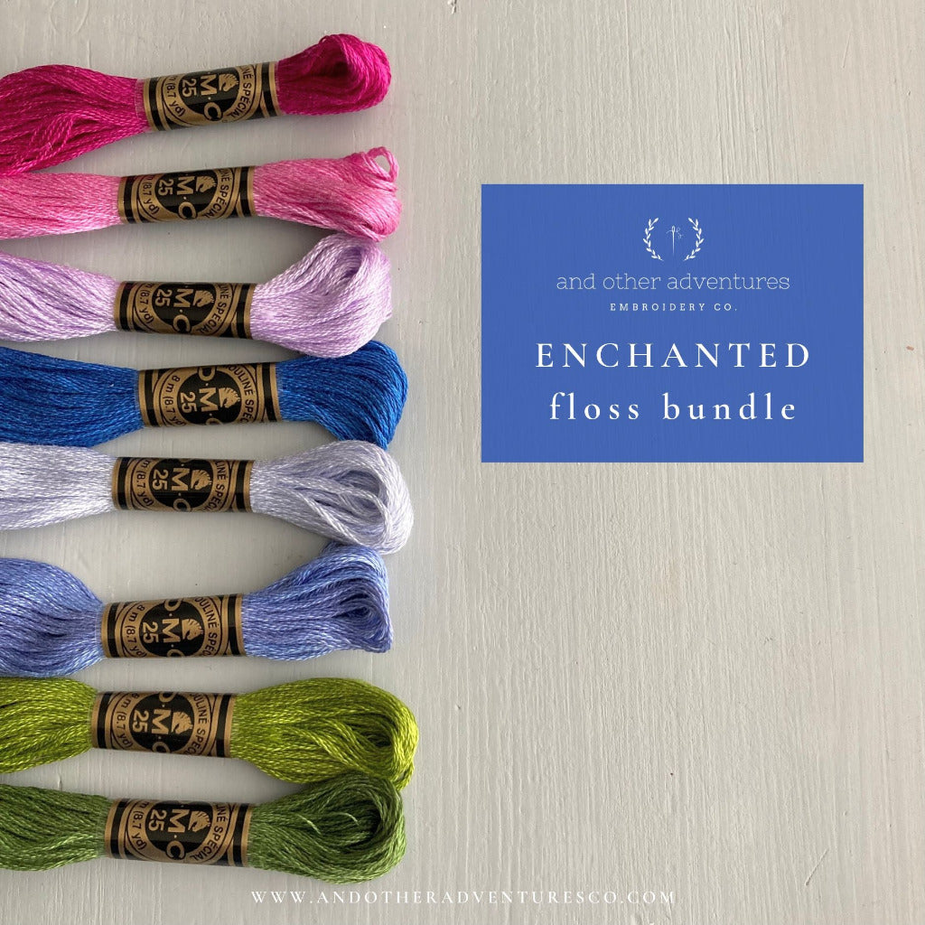 Don't stress over choosing colors for your next embroidery project by choosing one of our carefully curated Floss Bundles at AndOther Adventures Embroidery Co
