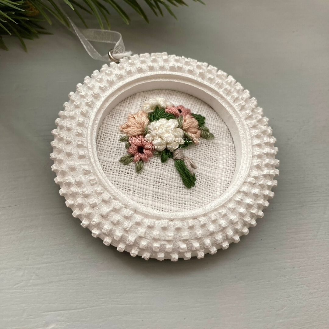 Hand Embroidered Romantic Ornament by And Other Adventures Embroidery Co