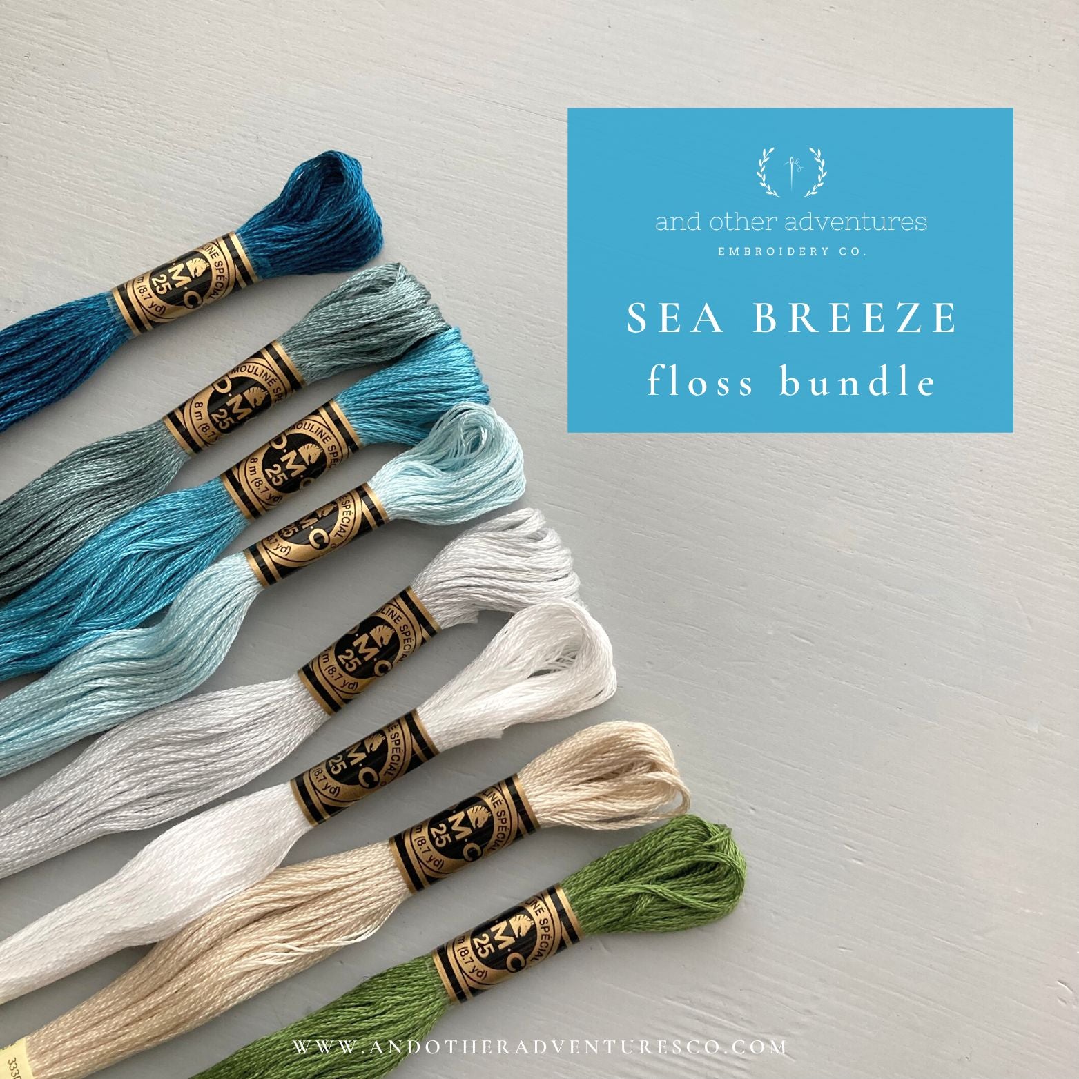 DMC Embroidery Floss Bundle - Sea Breeze by And Other Adventures Embroidery Co