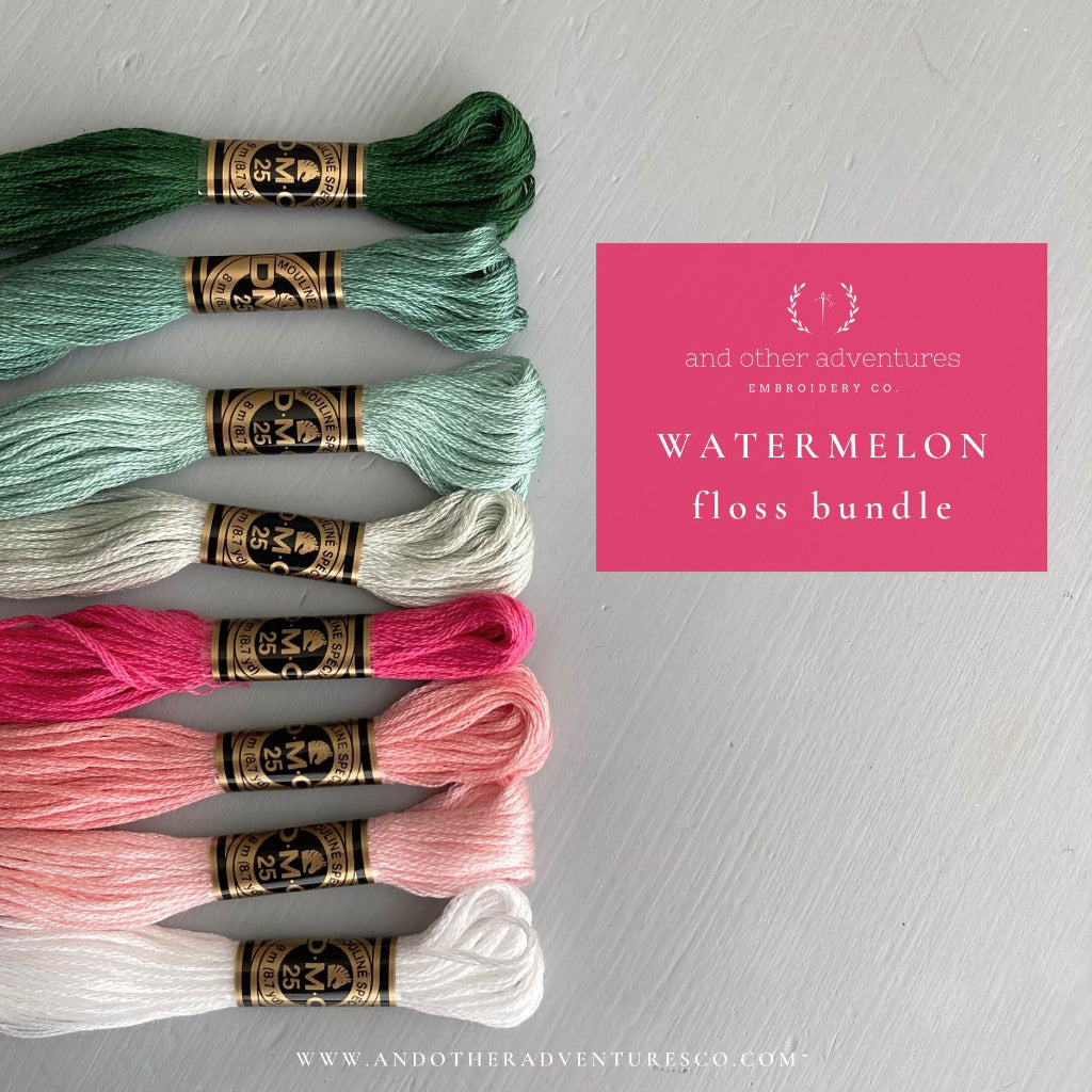 Bright and colorful embroidery floss bundle by And Other Adventures Embroidery Co