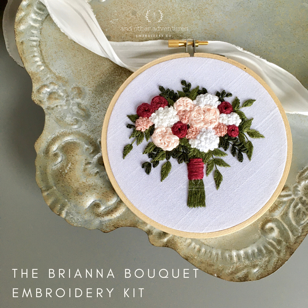 Red, Pink, and White DIY Hand Embroidery Kit by And Other Adventures Embroidery Co