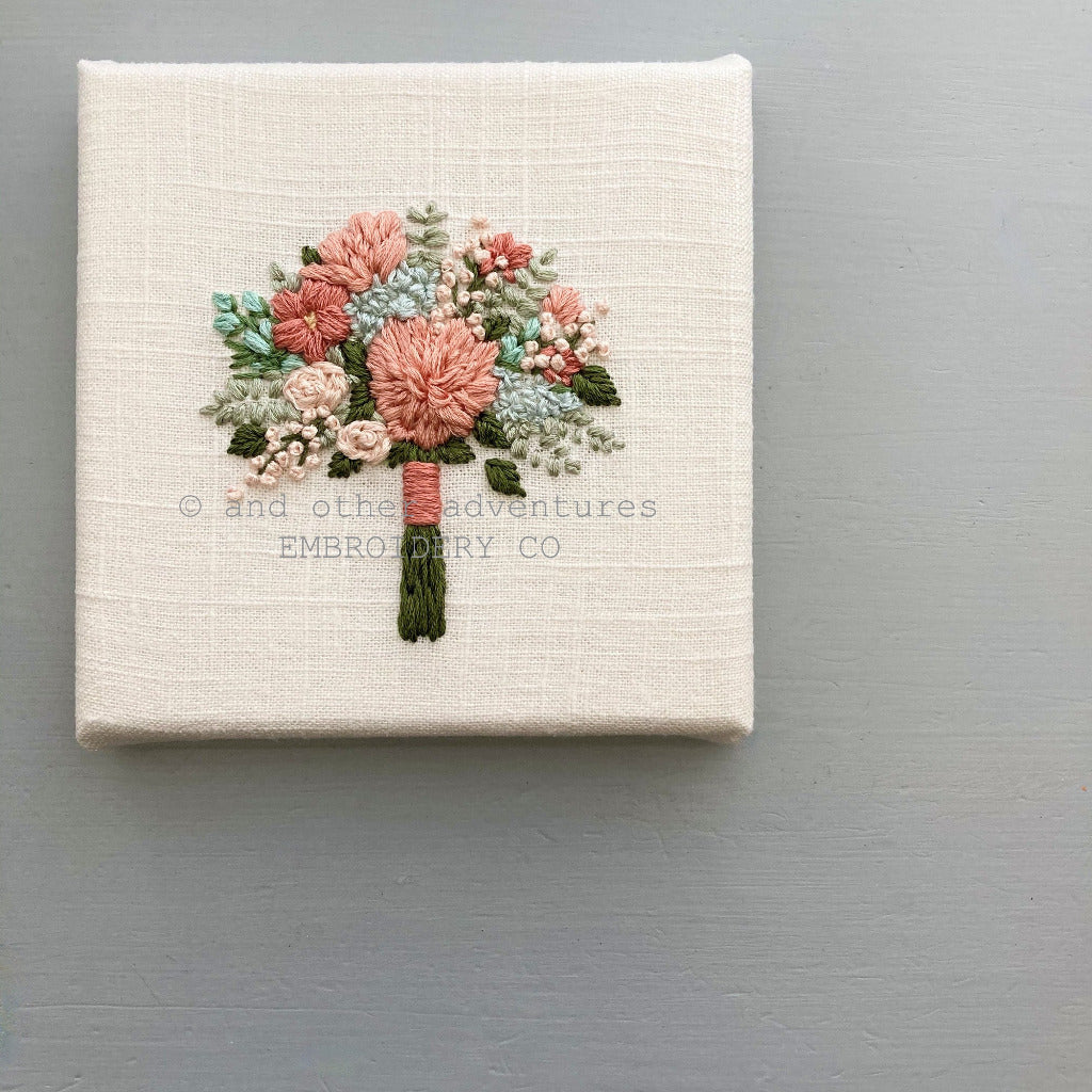 Hand Embroidered Terracotta Floral Bouquet Original Art | And Other Adventures Embroidery Co