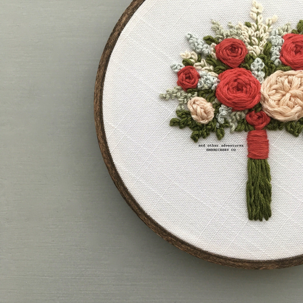 Hand Embroidered Floral Details | And Other Adventures Embroidery Co