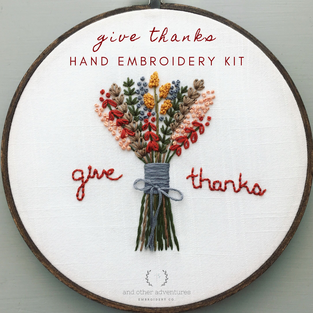 DIY Hand Embroidery Kit for Thanksgiving by And Other Adventures Embroidery Co