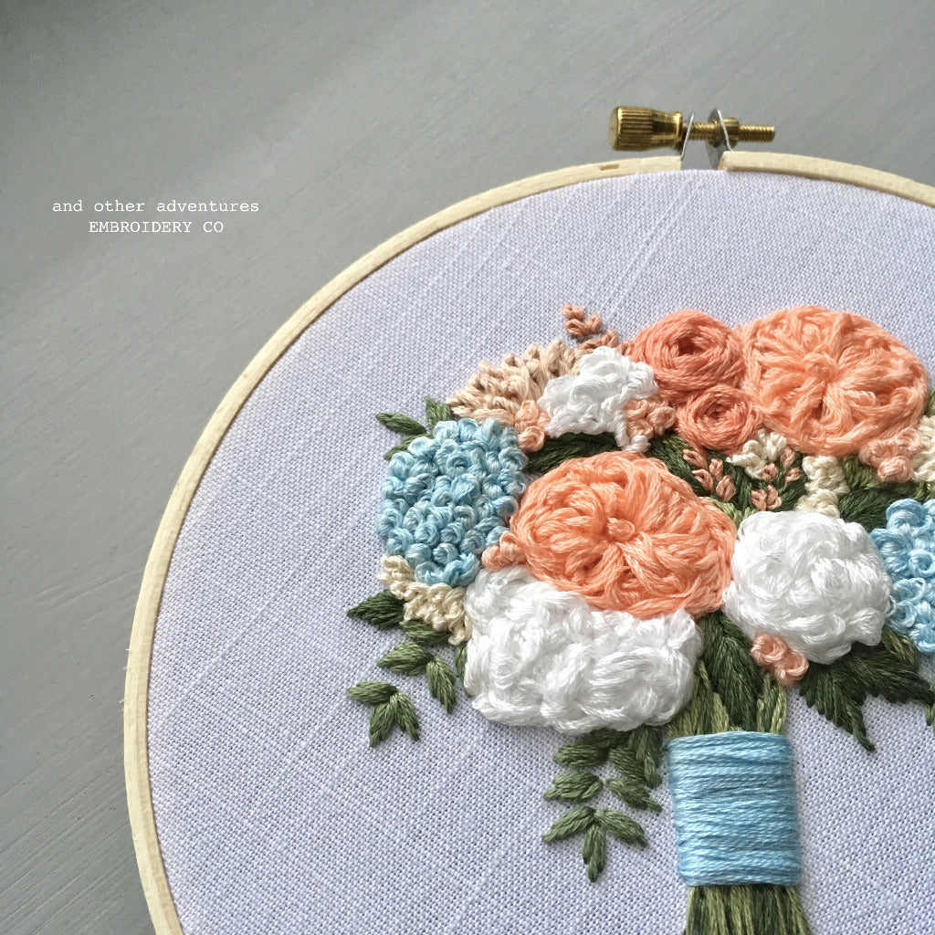 Hand Embroidered Summer Flower Bouquet Embroidery by And Other Adventures Embroidery Co