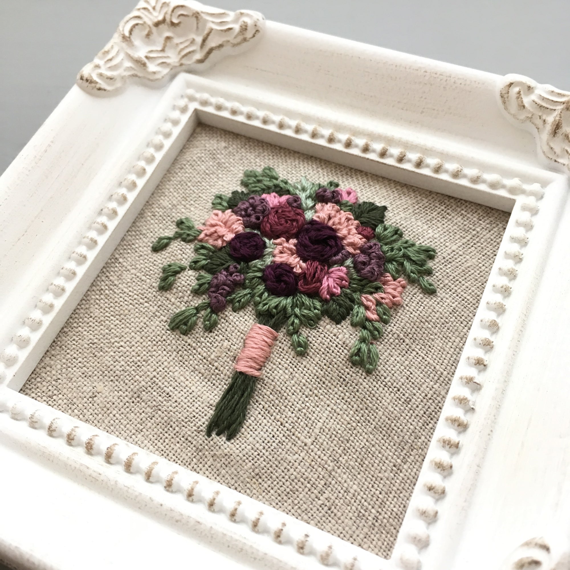 Romantic Framed Floral Embroidery
