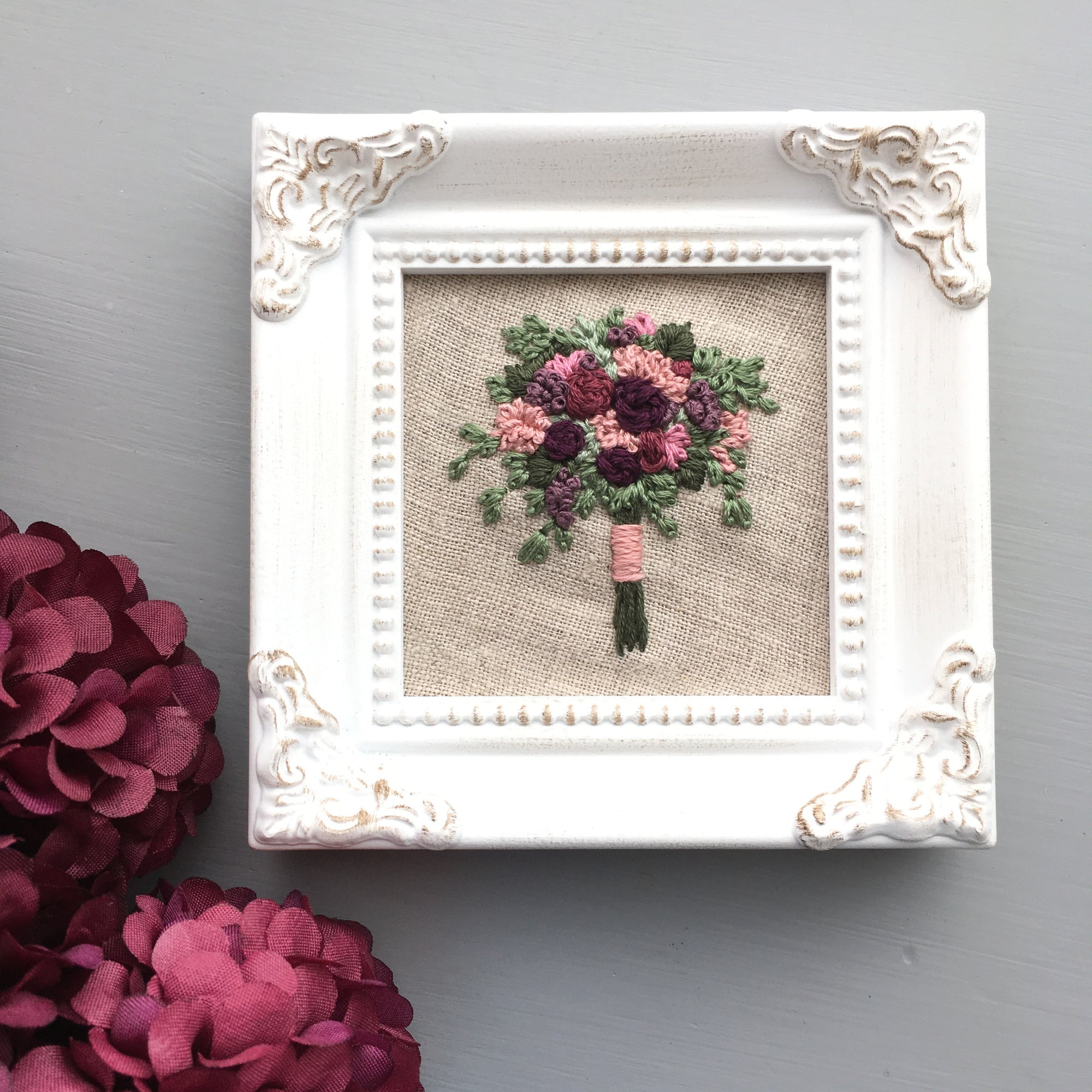 Romantic Framed Floral Embroidery
