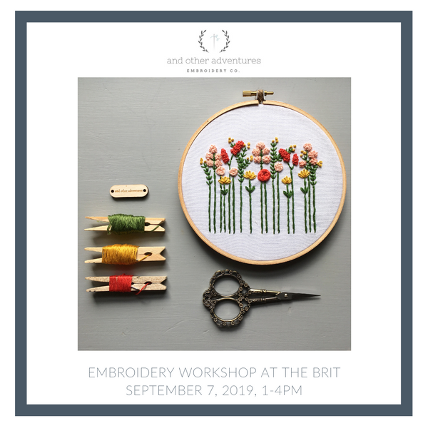 Wildflower Embroidery Class at The BRIT And Other Adventures