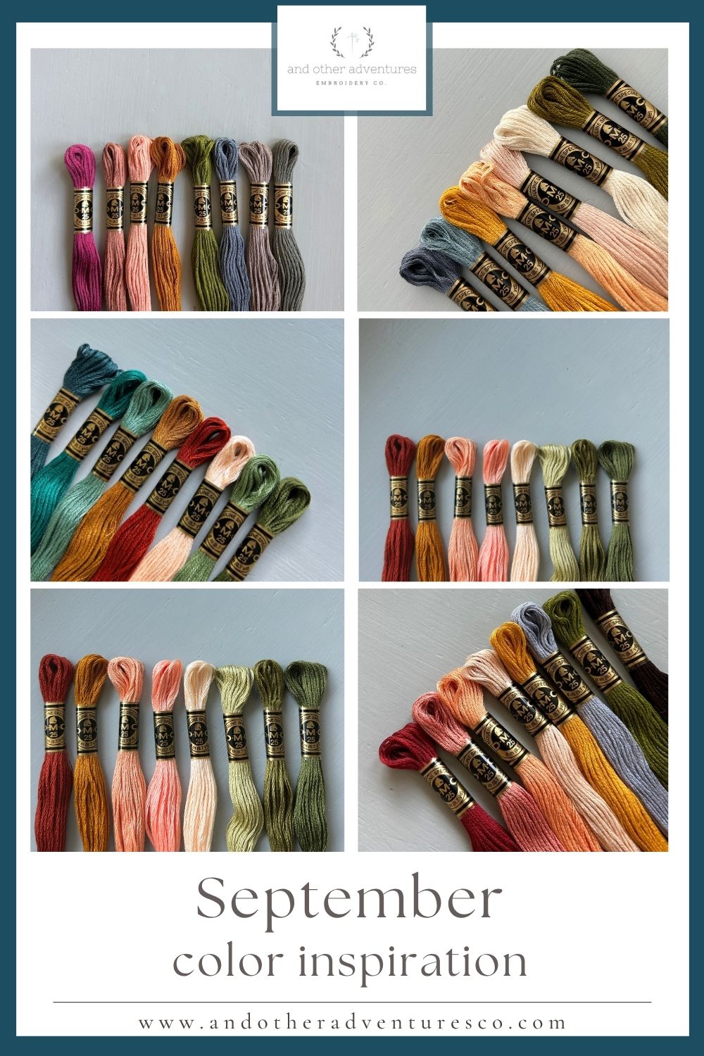 September Color Inspiration - floss bundles curated by And Other Adventures Embroidery Co
