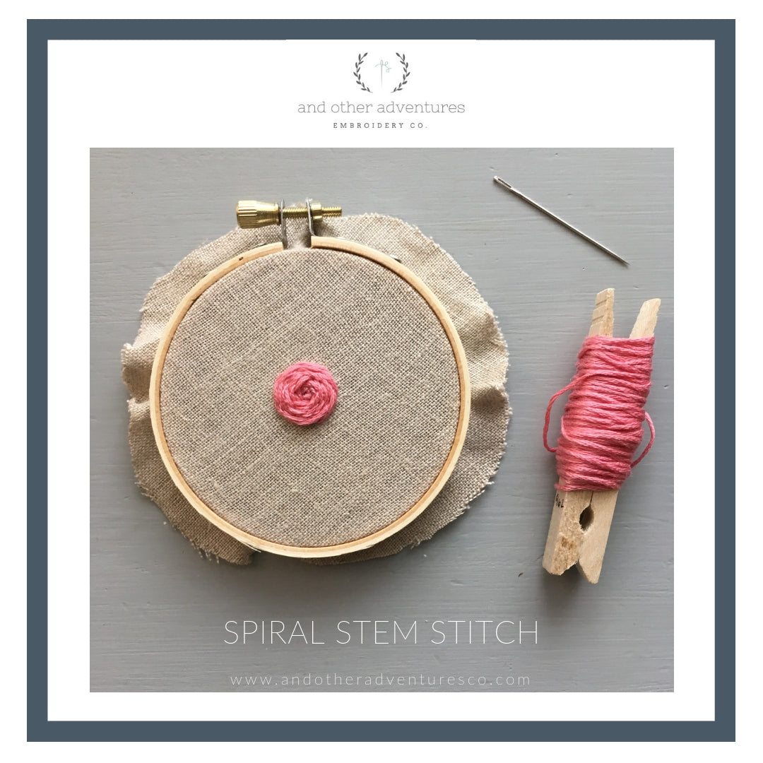 Spiral Stem Stitch Tutorial (also known as Circular Stem Stitch) - And  Other Adventures Embroidery Co