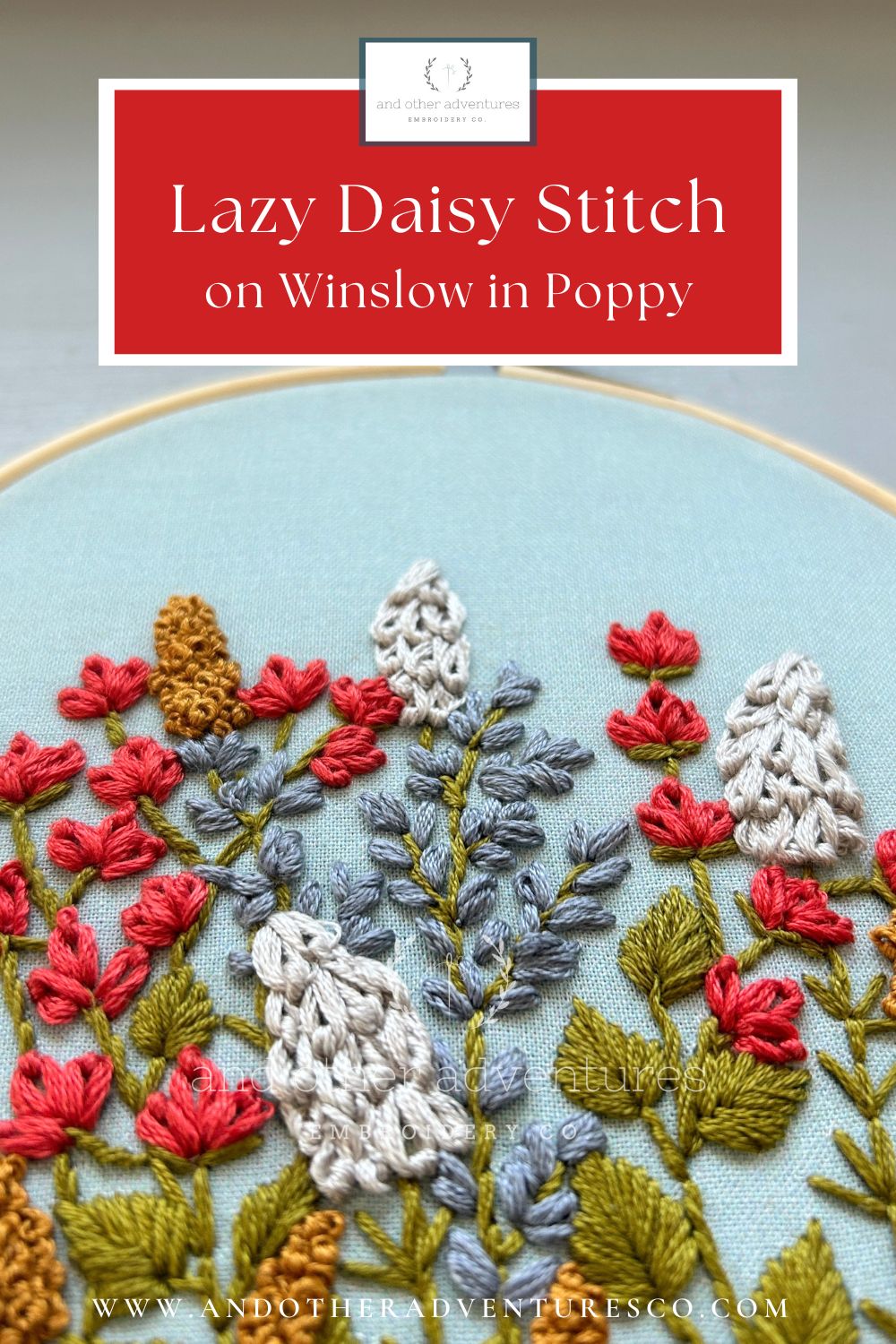 Winslow in Poppy: Lazy Daisy Stitch video tutorial