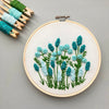 Teal, Aqua, and Green Embroidered Flowers - Hand Embroidery Kit by And Other Adventures Embroidery Co