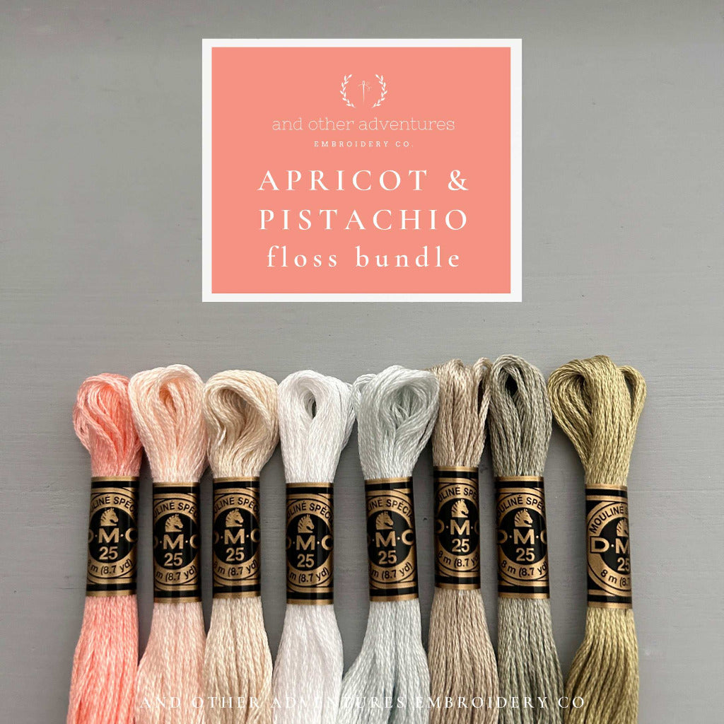 Apricot and Pistachio DMC floss Bundle by And Other Adventures Embroidery Co
