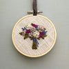 Magenta, ivory and cobalt blue hand embroidered flowers by And Other Adventures Embroidery Co
