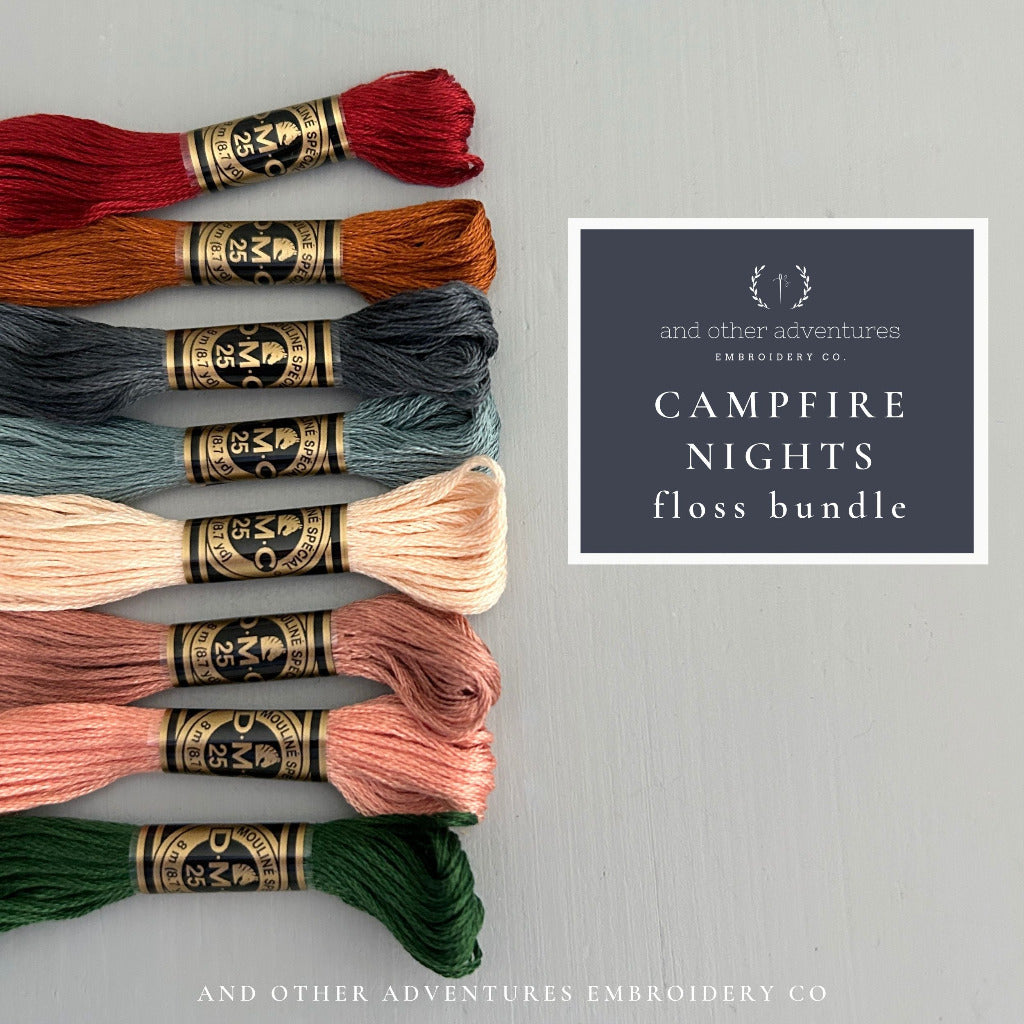Campfire Nights - 8 DMC floss curated by And Other Adventures Embroidery Co