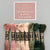 Champagne and Pine - Blush, Ivory and Green floss color palette for art and craft projects