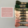 Pale Blush Pink and Hunter Green floss embroidery color palette by And Other Adventures Embroidery Co