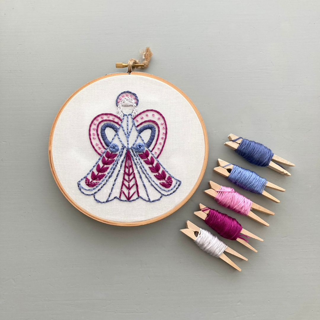 Holiday Angel embroidery project by And Other Adventures Embroidery Co