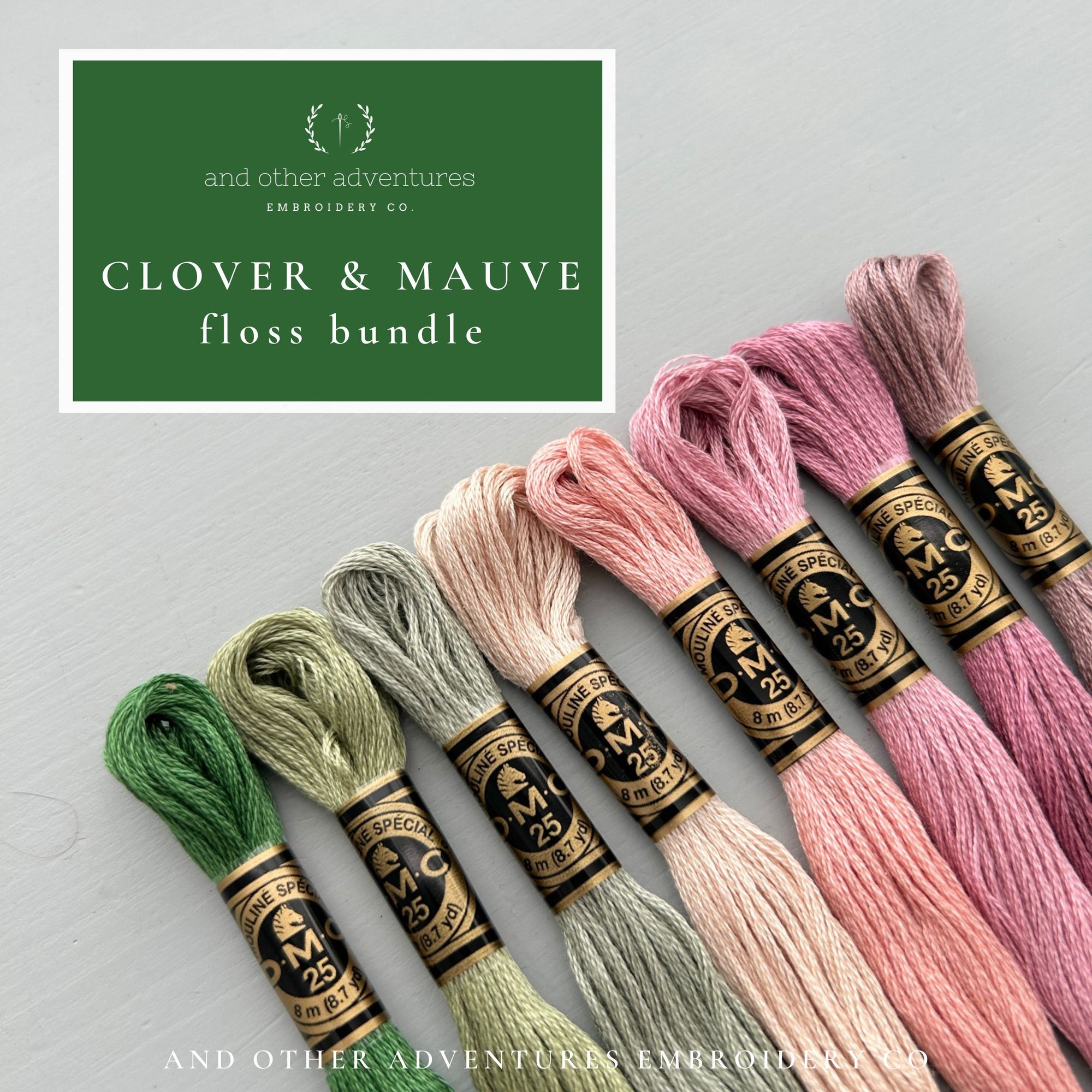 Embroidery Floss Bundle - Clover &amp; Mauve