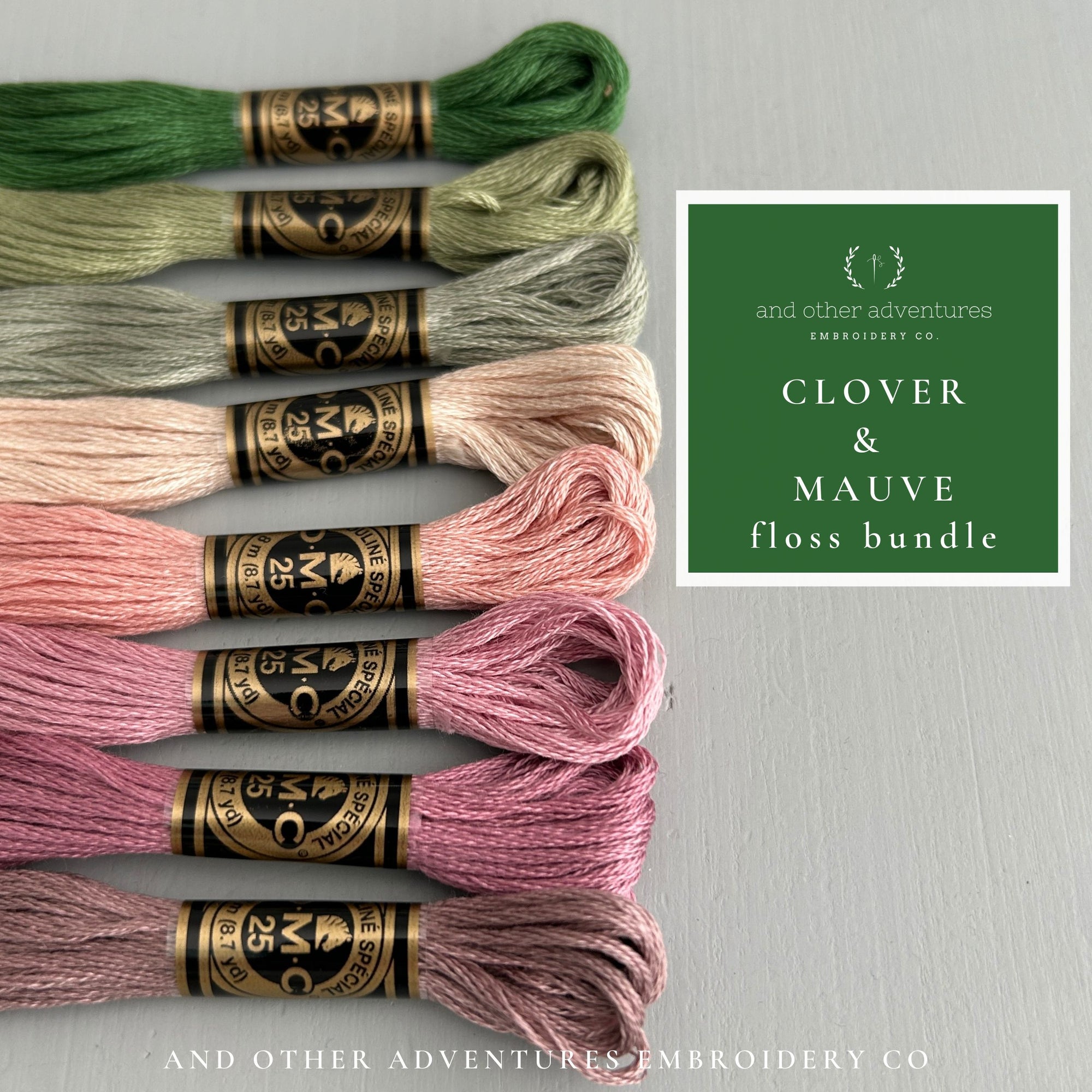 Embroidery Floss Bundle - Clover &amp; Mauve
