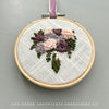 Plum and pale pink hand embroidered bouquet by And Other Adventures Embroidery Co