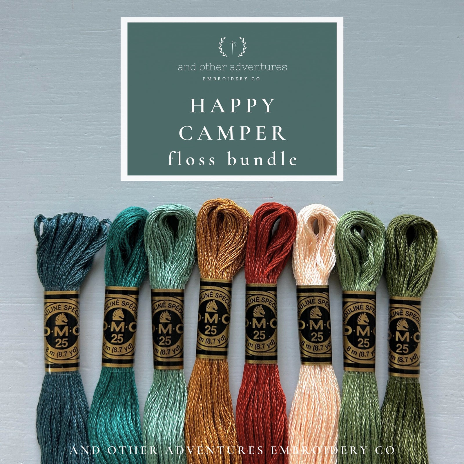 Happy Camper floss bundle curated by And Other Adventures Embroidery Co