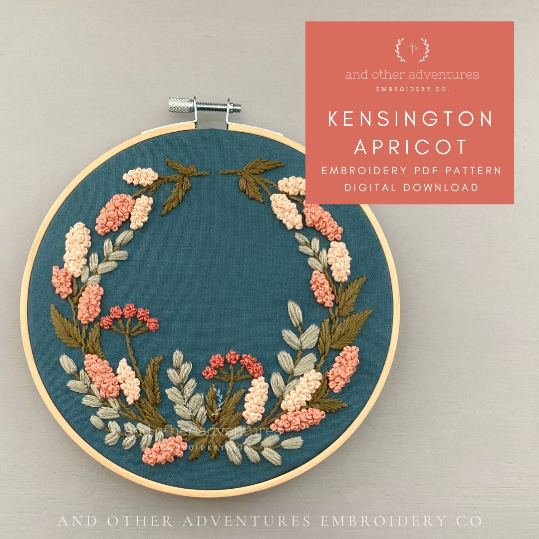 Kensington Apricot - PDF pattern for embroidery - digital download by And Other Adventures Embroidery Co