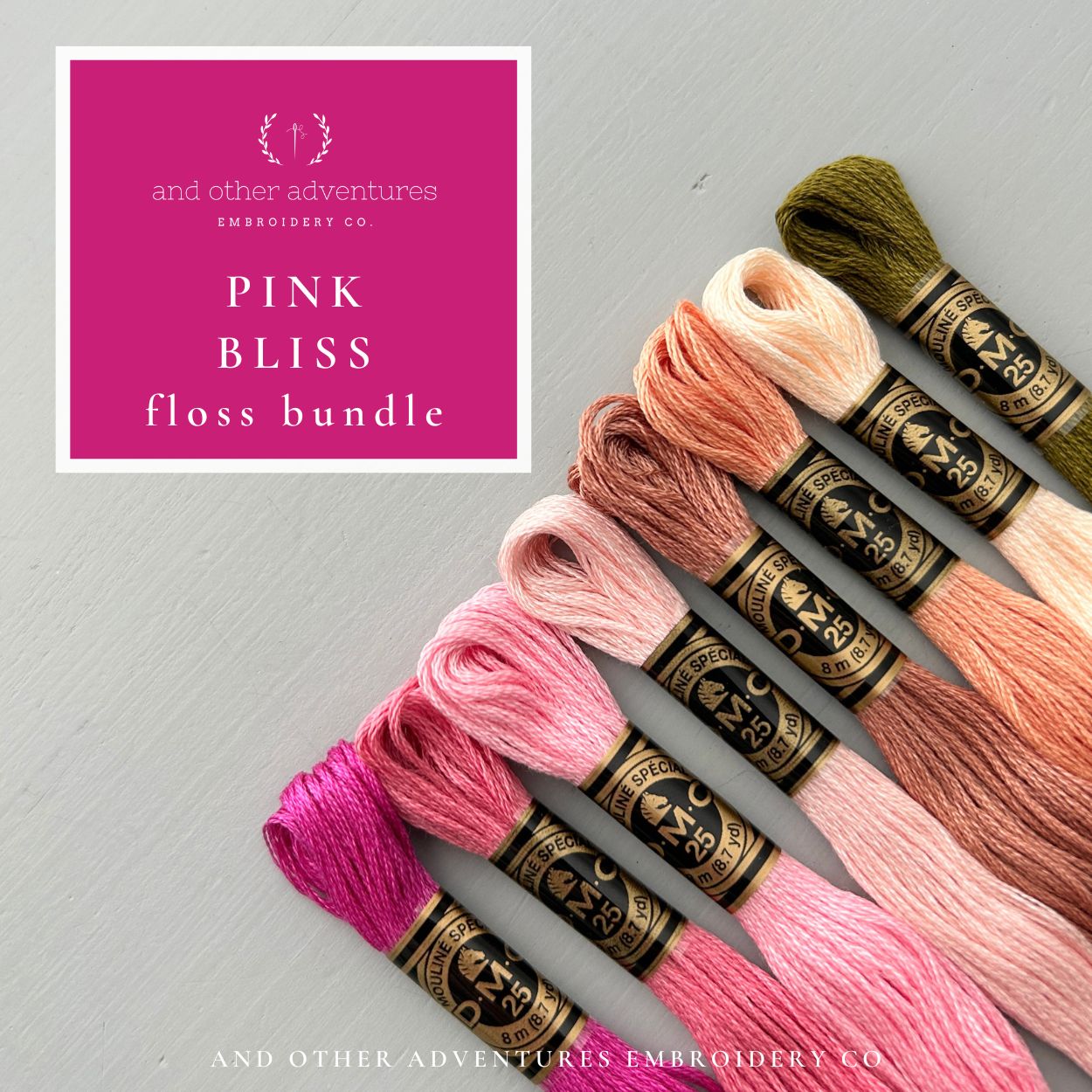 PINK BLISS - DMC floss bundle curated by And Other Adventures Embroidery Co