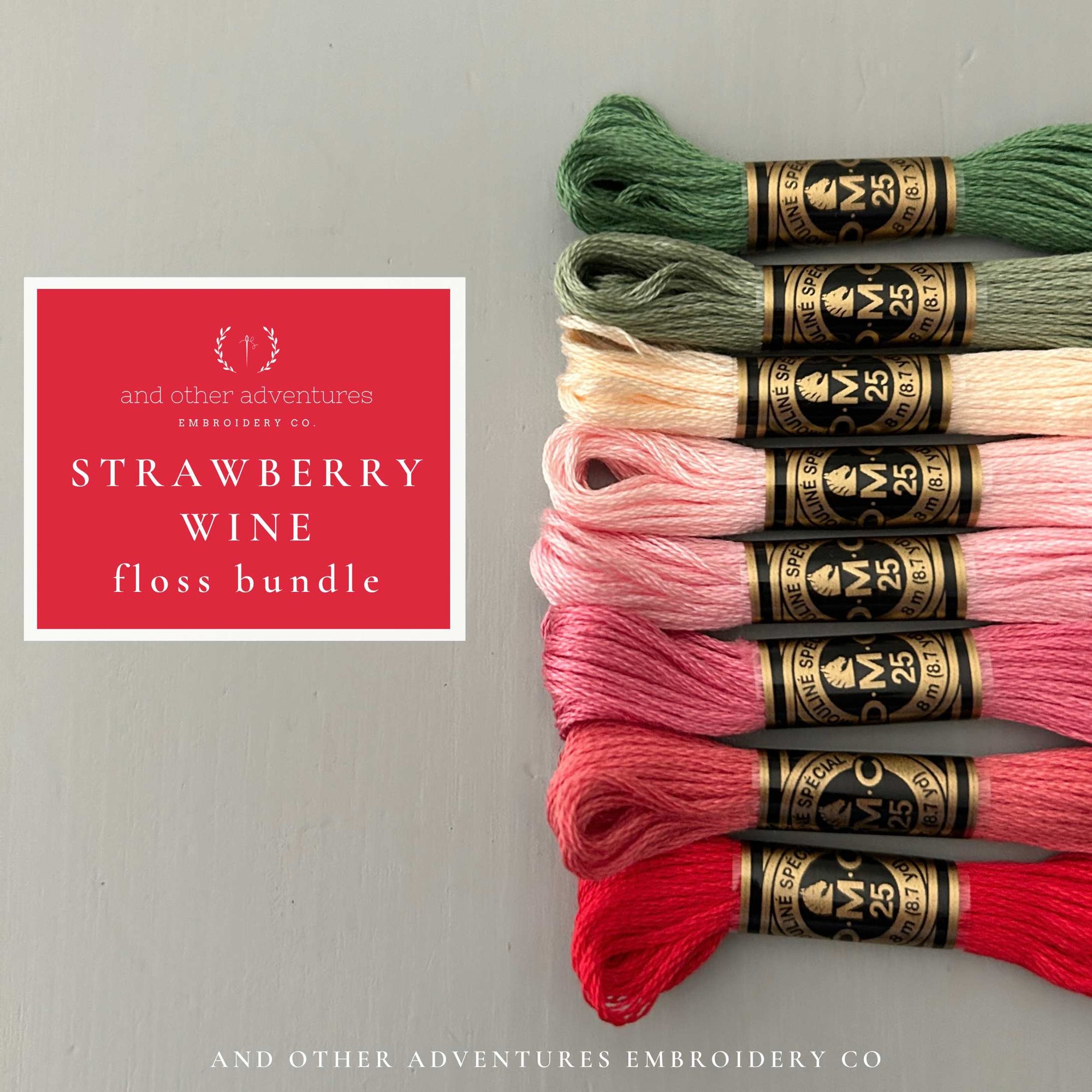 Red, Pink and Green color palette for craft projects by And Other Adventures Embroidery Co