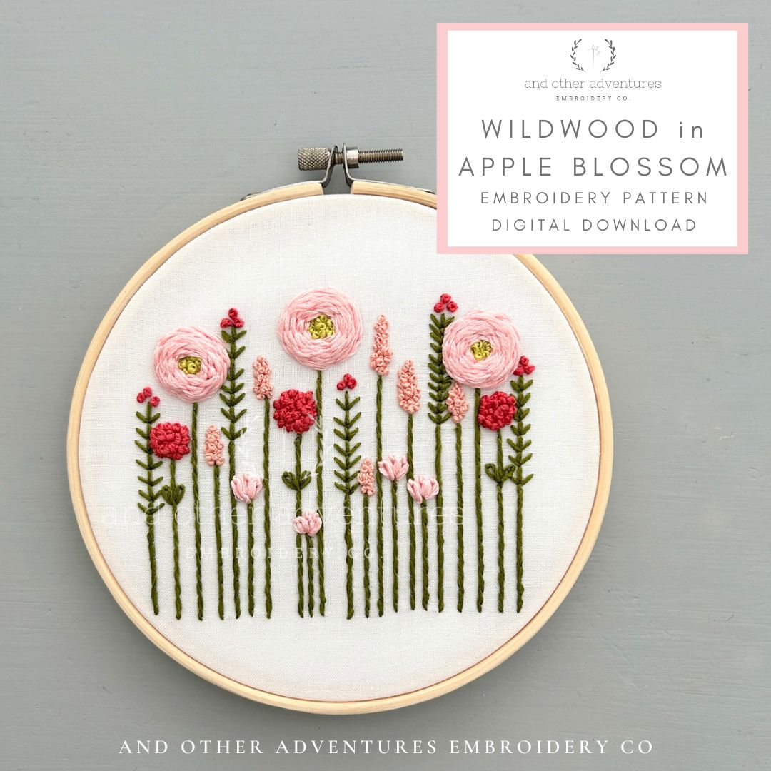 Wildebloom Pattern Program Wildwood in Apple Blossom - Digital Embroidery Pattern