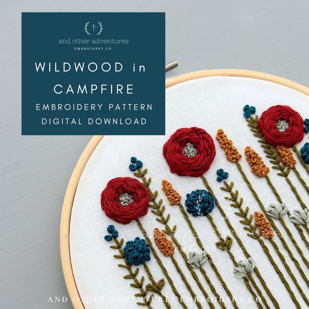 Wildwood in Campfire hand embroidery pattern by And Other Adventures Embroidery Co